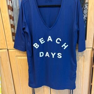 VENUS Royal Blue V-Neck Top/Cover up